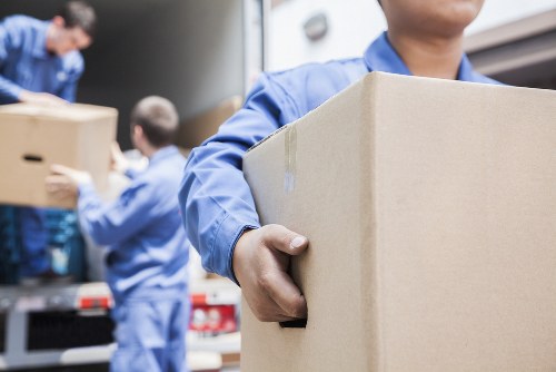 Moving boxes and careful packing during a Kings Cross removal