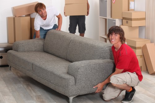 Loaded removal truck with moving supplies and equipment